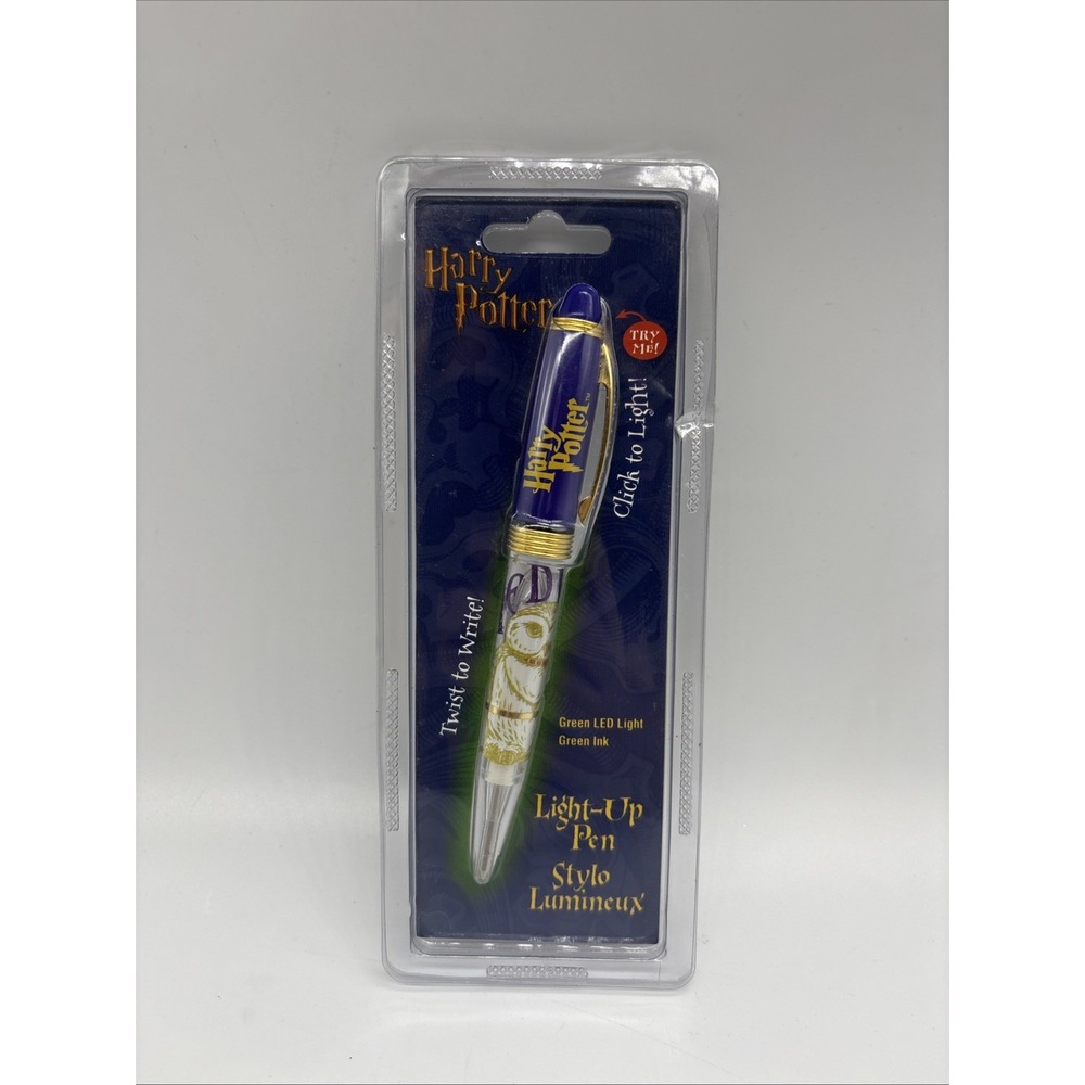 HARRY POTTER Green Light-Up Pen (Stylo Lumineax) Green Ink, Brand New In Package
